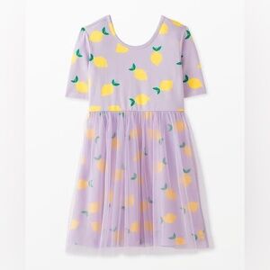 Hanna Andersson Lemon Print Tulle Skater Dress Orchid Hush • 4